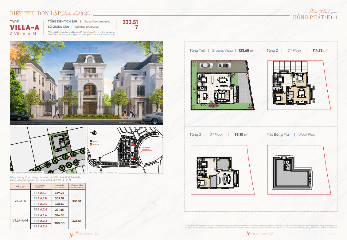 thiết kế biệt thự đơn lập hồng hạc city